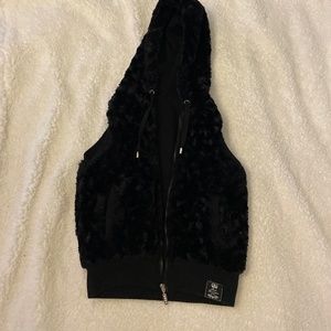 Faux fur zip up vest